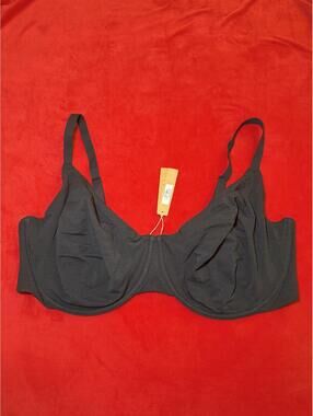Skims Cotton Jersey T Shirt Bra Color Soot Size 44H